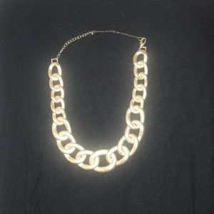 Gold chain link statement  necklace